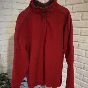 Nevada Men's 1/4 Zip Red Fleece Pullover